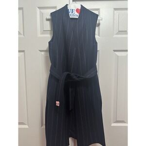 Mm Lafleur Namesake Vest Blue And White Stripped Women's Small